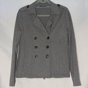 Banana Republic Double-Breasted Heather Gray Knit Blazer Size S/M EUC